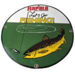 Vintage Rapala Original Minnow Porcelain Sign – Let's Go Fishing Lure Sign - Image 2