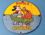 Vintage Rapala Sign – Mickey Mouse Pluto Fishing Tackle Lures Gas Oil Pump Sign - Image 2