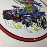Vintage Rat Fink Hot Rod Batmobile Porcelain Sign – Kustom Fink Sign - Image 11