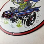 Vintage Rat Fink Hot Rod Batmobile Porcelain Sign – Kustom Fink Sign - Image 14