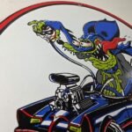 Vintage Rat Fink Hot Rod Batmobile Porcelain Sign – Kustom Fink Sign - Image 5