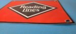 Vintage Reading Lines Sign – Railroad Railway Train Car Porcelain Gas Pump Sign - Image 11