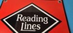 Vintage Reading Lines Sign – Railroad Railway Train Car Porcelain Gas Pump Sign - Image 13