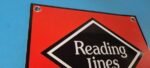 Vintage Reading Lines Sign – Railroad Railway Train Car Porcelain Gas Pump Sign - Image 5