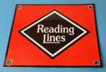 Vintage Reading Lines Sign – Railroad Railway Train Car Porcelain Gas Pump Sign - Image 2