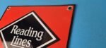 Vintage Reading Lines Sign – Railroad Railway Train Car Porcelain Gas Pump Sign - Image 8