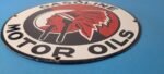 Vintage Red Hat Gasoline Porcelain Sign – Gas Motor Oil Pump Service Sign - Image 11