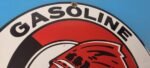 Vintage Red Hat Gasoline Porcelain Sign – Gas Motor Oil Pump Service Sign - Image 5