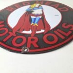 Vintage Red Head Motor Oil Sign – Gasoline Pump Superwoman Porcelain Sign - Image 10