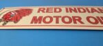 Vintage Red Indian Porcelain Sign – Large American Indian Service Gas Pump Sign - Image 11