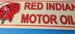 Vintage Red Indian Porcelain Sign – Large American Indian Service Gas Pump Sign - Image 12