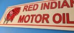 Vintage Red Indian Porcelain Sign – Large American Indian Service Gas Pump Sign - Image 10