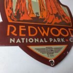 Vintage Redwood National Park Sign – CA Gas Service Station Pump Porcelain Sign - Image 11