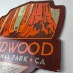 Vintage Redwood National Park Sign – CA Gas Service Station Pump Porcelain Sign - Image 13