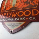 Vintage Redwood National Park Sign – CA Gas Service Station Pump Porcelain Sign - Image 14