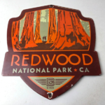 Vintage Redwood National Park Sign – CA Gas Service Station Pump Porcelain Sign - Image 15