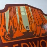 Vintage Redwood National Park Sign – CA Gas Service Station Pump Porcelain Sign - Image 5
