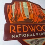 Vintage Redwood National Park Sign – CA Gas Service Station Pump Porcelain Sign - Image 6