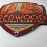 Vintage Redwood National Park Sign – CA Gas Service Station Pump Porcelain Sign - Image 10