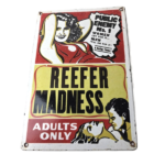 Vintage Reefer Madness Porcelain Sign – Adults Only Propaganda Sign