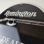 Vintage Remington Gun Dealer Porcelain Sign – Lever Rifle Logo Sign - Image 12