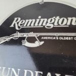 Vintage Remington Gun Dealer Porcelain Sign – Lever Rifle Logo Sign - Image 3