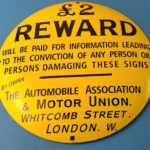 Vintage Reward Sign – Motor Union Porcelain Convex Gas Service Pump Sign