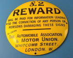 Vintage Reward Sign – Motor Union Porcelain Convex Gas Service Pump Sign - Image 2
