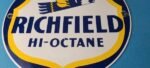 Vintage Richfield Gasoline Sign – Gas Motor Oil Pump Plate Porcelain Sign - Image 12
