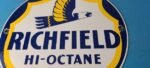 Vintage Richfield Gasoline Sign – Gas Motor Oil Pump Plate Porcelain Sign - Image 4