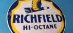 Vintage Richfield Gasoline Sign – Gas Motor Oil Pump Plate Porcelain Sign - Image 6