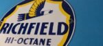 Vintage Richfield Gasoline Sign – Gas Motor Oil Pump Plate Porcelain Sign - Image 9
