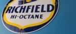 Vintage Richfield Gasoline Sign – Gas Motor Oil Pump Plate Porcelain Sign - Image 10