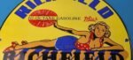 Vintage Richfield Richlube Sign – California's Finest Pinup Girl Gas Pump Sign - Image 3