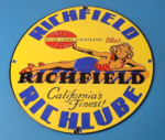 Vintage Richfield Richlube Sign – California's Finest Pinup Girl Gas Pump Sign - Image 2