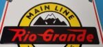 Vintage Rio Grande Railroad Sign – Railway Train Station Caboose Porcelain Sign - Image 3