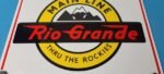 Vintage Rio Grande Railroad Sign – Railway Train Station Caboose Porcelain Sign - Image 4