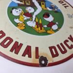 Vintage Rocket Motor Oil Sign – Donald Duck Gas Station Pump Porcelain Sign - Image 11
