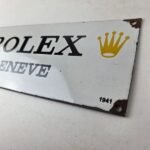 Vintage Rolex Luxury Watches Porcelain Sign – Geneve General Store Gas Pump Sign - Image 12