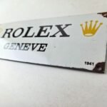 Vintage Rolex Luxury Watches Porcelain Sign – Geneve General Store Gas Pump Sign - Image 13