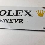 Vintage Rolex Luxury Watches Porcelain Sign – Geneve General Store Gas Pump Sign - Image 4