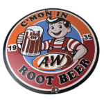 Vintage Root Beer Sign – A&W Beverage Old Fashion Porcelain Collection Ad Sign - Image 2