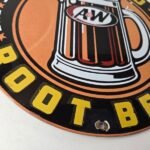 Vintage Root Beer Sign – A&W Ice Cold Mug Soda Porcelain Gas Pump Sign - Image 11