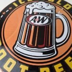 Vintage Root Beer Sign – A&W Ice Cold Mug Soda Porcelain Gas Pump Sign - Image 4