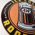 Vintage Root Beer Sign – A&W Ice Cold Mug Soda Porcelain Gas Pump Sign - Image 6