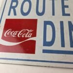 Vintage Route 66 Porcelain Sign – Coca Cola Gas Pump Soda Diner Sign - Image 3