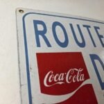 Vintage Route 66 Porcelain Sign – Coca Cola Gas Pump Soda Diner Sign - Image 5