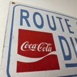 Vintage Route 66 Porcelain Sign – Coca Cola Gas Pump Soda Diner Sign - Image 6