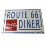 Vintage Route 66 Porcelain Sign – Coca Cola Gas Pump Soda Diner Sign - Image 2