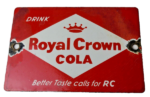 Vintage Royal Crown Cola Porcelain Sign – RC Cola Beverage Drink Cola Gas Sign